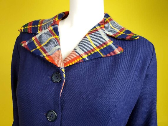 DEADSTOCK 1960's plaid dress.  Collared maxi dres… - image 3