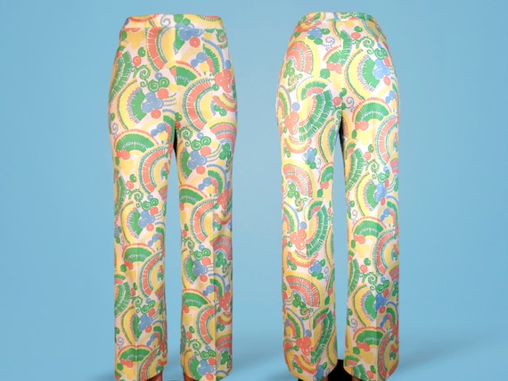 Vintage novelty print pants 1960s 70s spring summ… - image 7