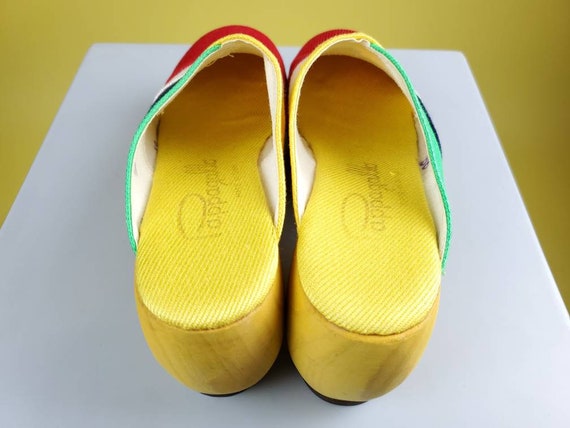 Vintage 60s Mod Colorblock Clogs by Pappagallo (S… - image 8
