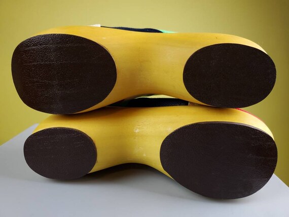 Vintage 60s Mod Colorblock Clogs by Pappagallo (S… - image 10
