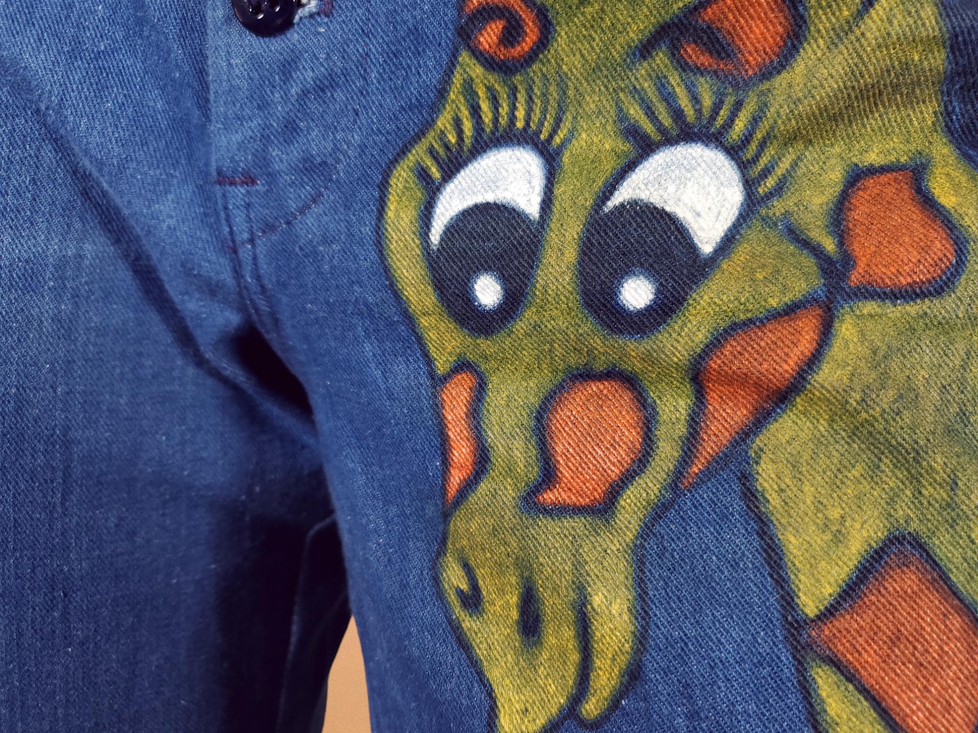 1970s Handpainted Giraffe Jeans! Epic Vintage High Rise Wide