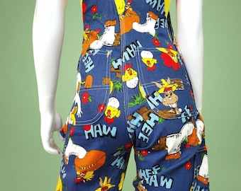 Vintage 70s Hee Haw Cartoon Print Overalls - Kids Size 12-18M - Etsy