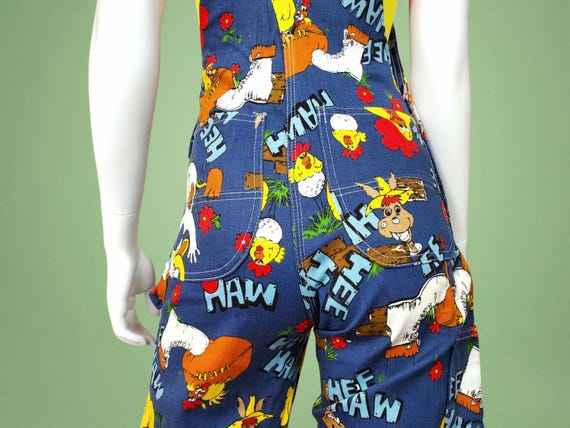 1970s Hee Haw Cartoon Overalls, Liberty Novelty Print (XS) - Etsy