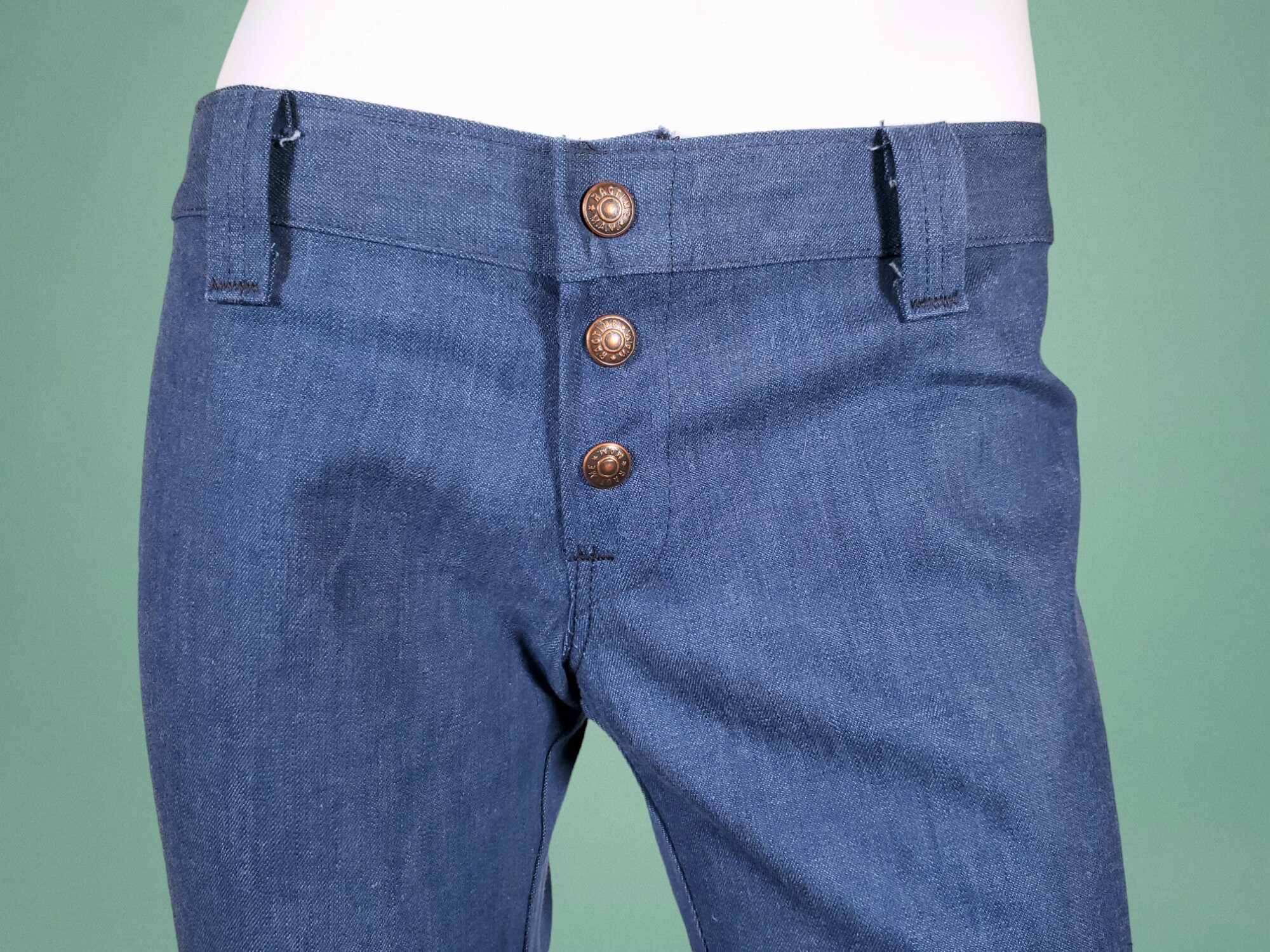 Groovy 60s/70s Hiphugger Jeans Extreme Low Rise Massive Bell