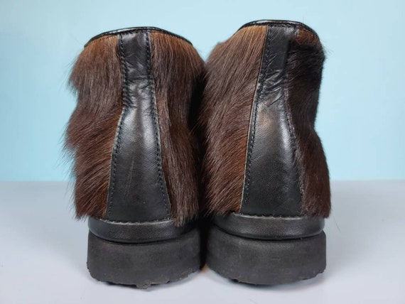 1960s mod winter booties. Dark chocolate fur. She… - image 3