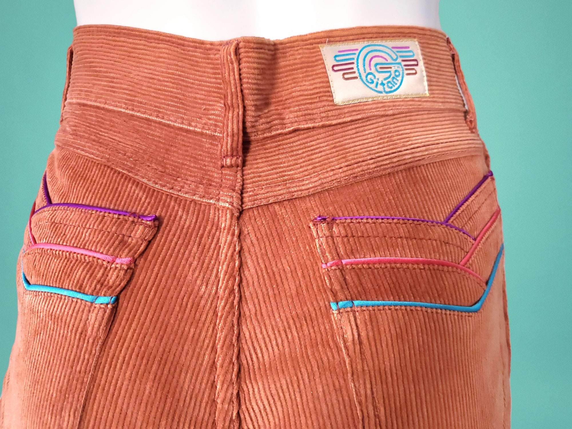 Deadstock vintage pastel pink lee corduroy skinny trousers hotsell