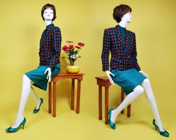 Iconic 80s tweed power suit. Deadstock. By Lucia L