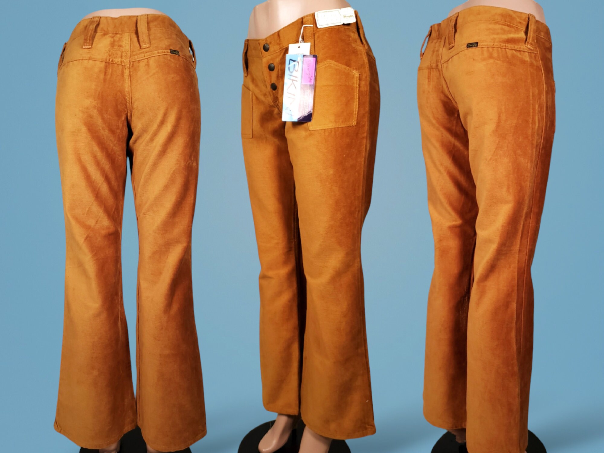 MOD 1960s Corduroy Wrangler Pants Vintage Deadstock Low Rise