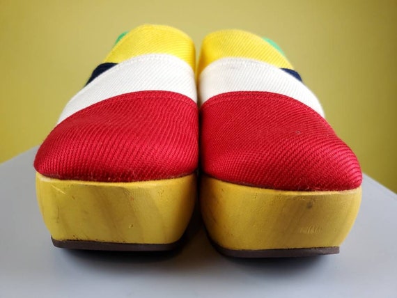 Vintage 60s Mod Colorblock Clogs by Pappagallo (S… - image 3