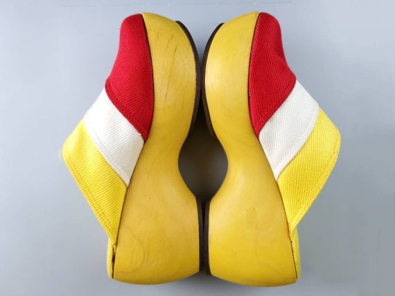 Vintage 60s Mod Colorblock Clogs by Pappagallo (S… - image 5