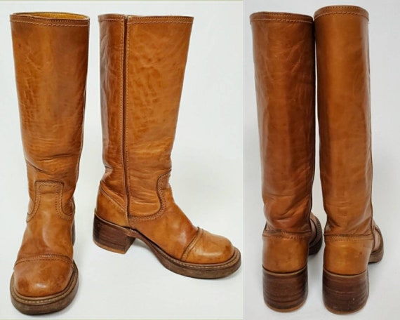 A wearable relic. Vintage tall leather 1970's boot