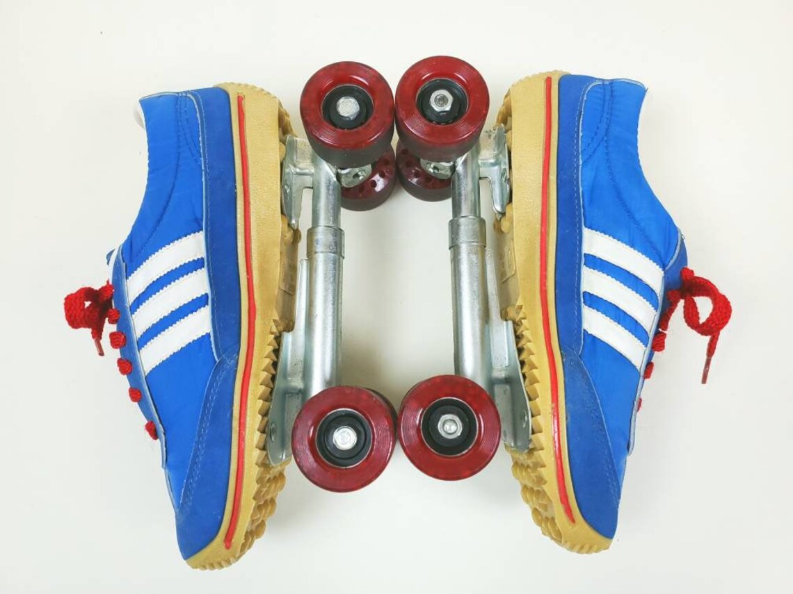 1970s tennis shoe roller skates. Red white & blue. Beautiful Etsy