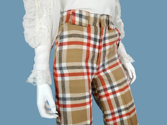 Deadstock cuffed plaid pants from the 70s. WIDE l… - image 5