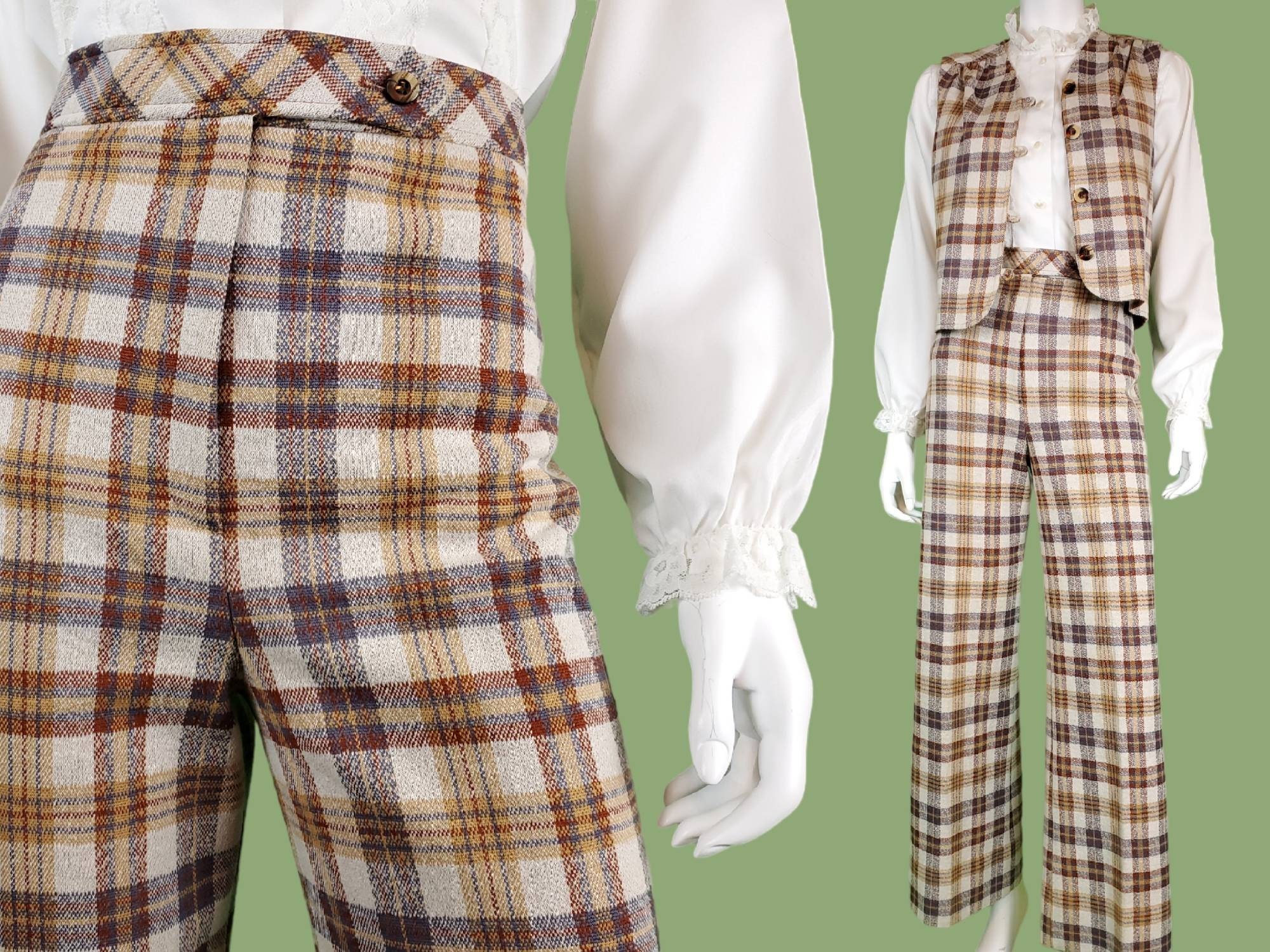 Cream Beige Pantsuit for Women, Blazer Trouser Suit Set for Women