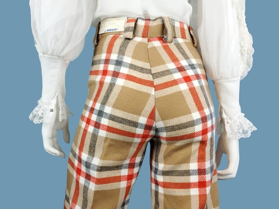 Deadstock cuffed plaid pants from the 70s. WIDE l… - image 7