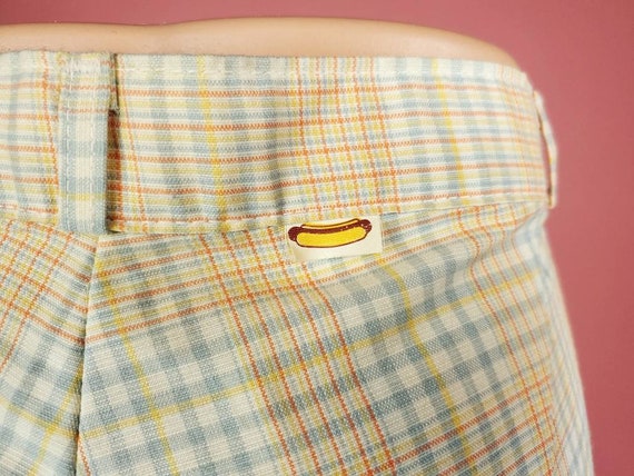 70s vintage check poly pants ポリパンツ Deadstock 70s Plaid Pants. Novelty Vintage. Spring Pastels. by Hot