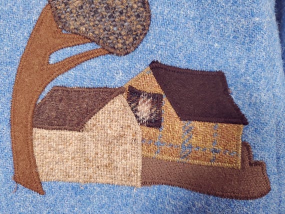 Vintage Wool Patchwork Jacket: 1980s Novelty cott… - image 10