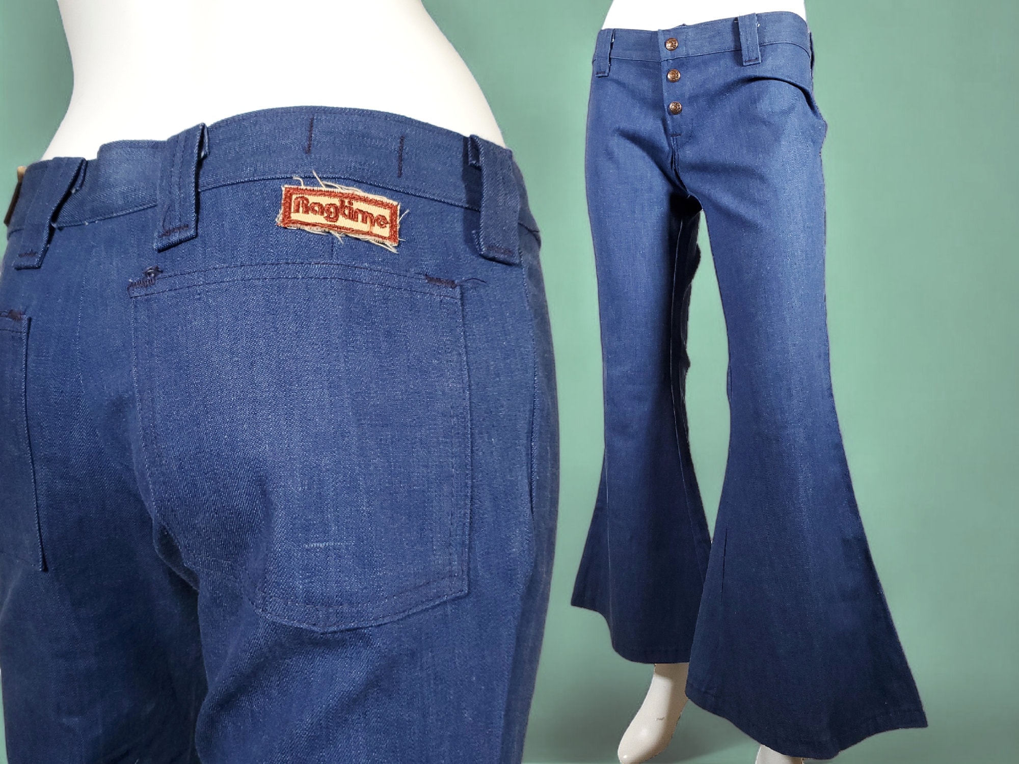 Groovy 60s/70s Hiphugger Jeans Extreme Low Rise Massive Bell Groovy 60s/70s Hiphugger Jeans Extreme Low Rise Massive Bell