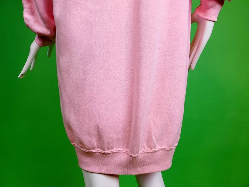 Vintage sweatshirt dress with cute 70s cartoon. Valentines Day Nightshirt, loungewear, pajamas. One of a kind Size L/XL image 6