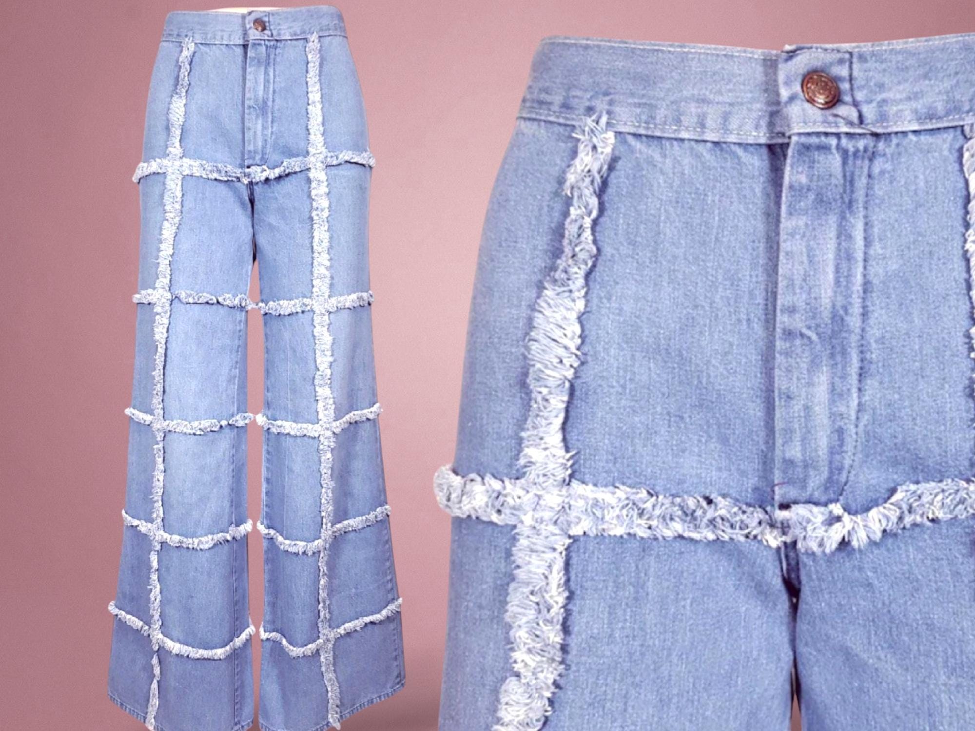 70s Patchwork Jeans - Etsy