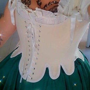 CUSTOM MADE corset with lacing front + back 1760-1780 18th century Marie-Antoinette Outlander romantic historical reenactment cosplay