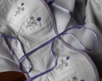 MARJORIE embroidered corset, Empire/Regency style, Jane Austen historical reenactment/cosplay