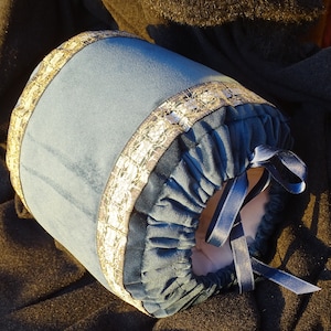 Manguito histórico siglo XVIII en terciopelo azul - manguito histórico siglo XVIII en terciopelo azul recreación histórica cosplay romántico