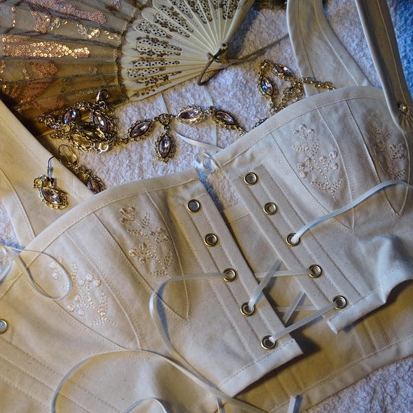 MONICA short corset Empire Regency style Jane Austen historical reenactment cosplay