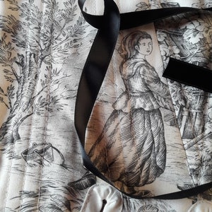 CUSTOMIZED corset Alice 18th century Marie-Antoinette rococo romantic pageant/cosplay in toile de Jouy and satin ribbons image 8