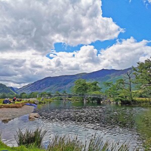 Derwent Water Digital Print, Lake District Print, Lake Landscape, Cumbria