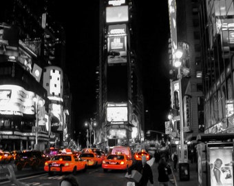 Times Square Digital Print, New York City Print, Monochrome Print