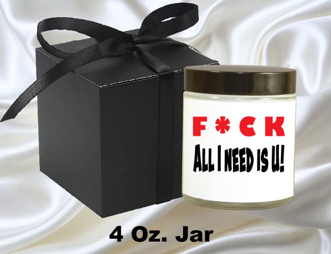 Naughty Candle Adult Humor fck All I Need is U Etsy UK