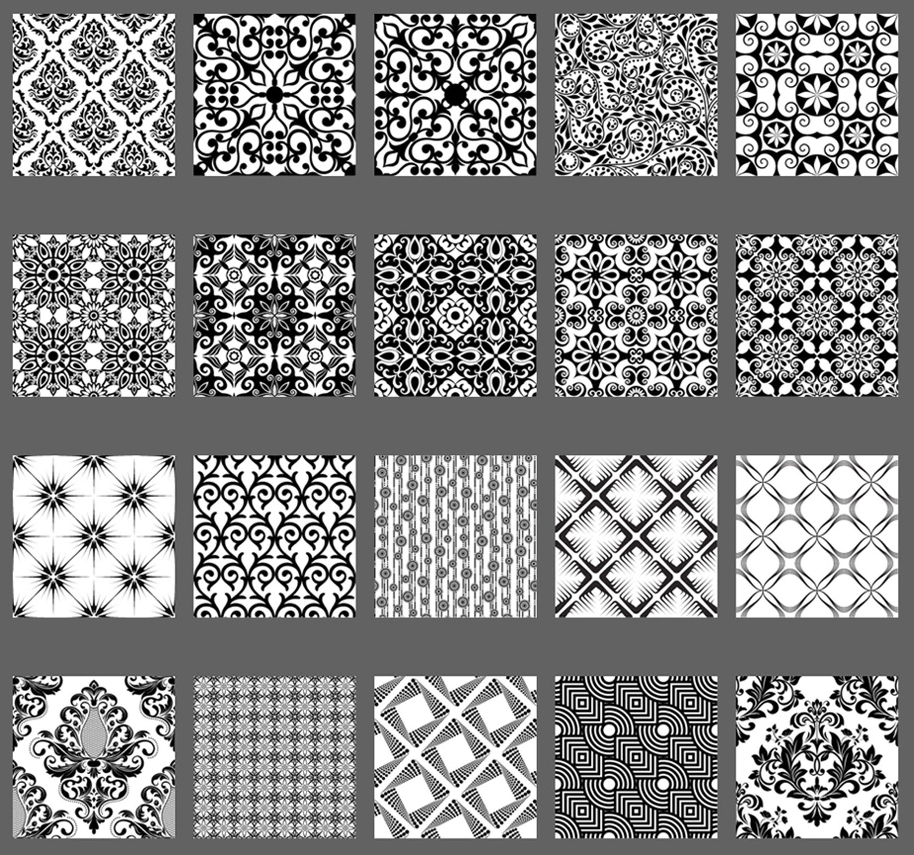 Seamless Patterns Png Bundle 2 Transparent Background Black | Etsy