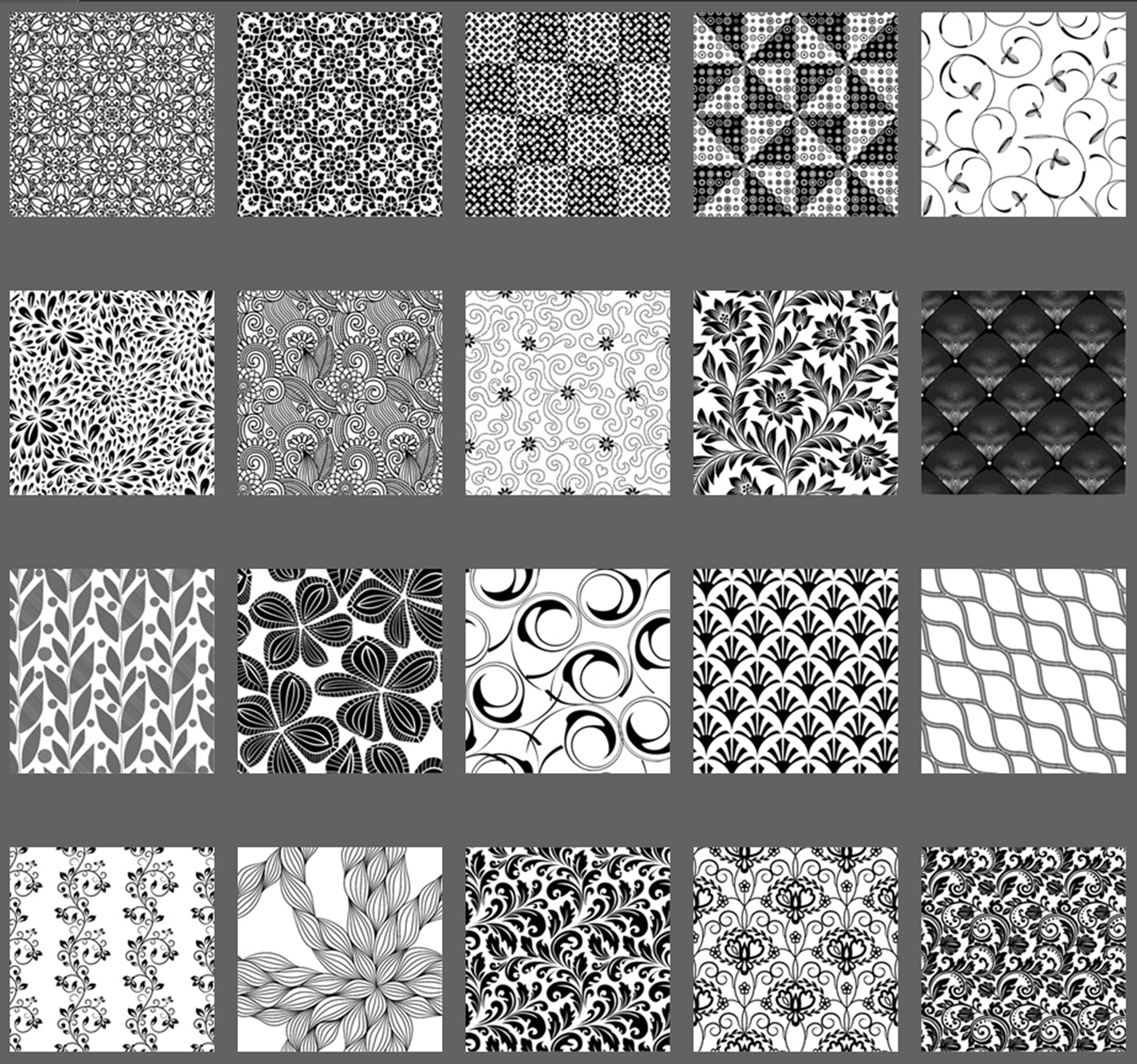 Seamless Patterns Png Bundle 2 Transparent Background Black | Etsy