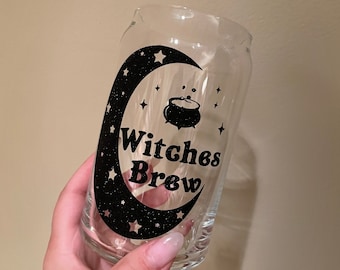Witches Brew Coffee Glass | Halloween | Glass Cup | Beer Glass | Halloween Gifts | Barware | Holiday | Coffee | Shimmer