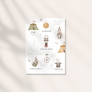 POSTKARTE Circus Affirmationen 05 / Circus Kinder Postkarten für Kinder, Baby, Geburt, Affirmationen