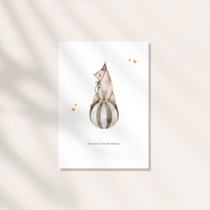 POSTKARTE CIRCUS 04 / Circus Kinder Postkarten für Kinder, Baby, Geburt
