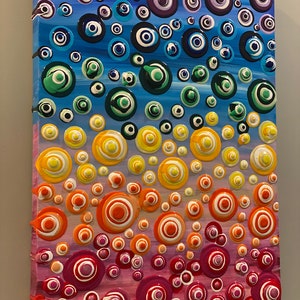 Colorful Blob Rainbow Inspired Artwork 18 x 24  inch piece