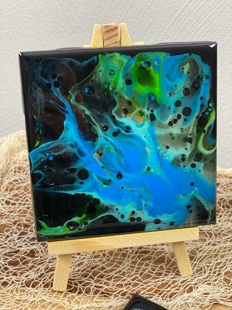 Hand painted coasters set of 4. Acrylic paint finished with Etsy