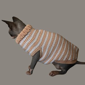 Sphynx cat sweater pattern, Crocheted sweater for cat pattern, Crochet dog sweater pattern, sphynx cat clothes, cat sweater crochet pattern. image 9