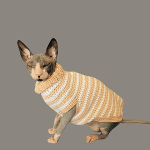 Sphynx cat sweater pattern, Crocheted sweater for cat pattern, Crochet dog sweater pattern, Small and Medium dog sweater pattern.