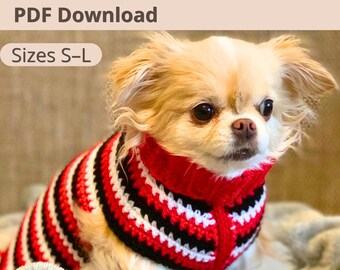 Hundepullover Häkelanleitung PDF | Hundekleid Nähanleitung Anfänger | Einfache Haustier Pullover Anleitung | Größen S–L