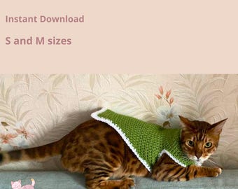 Katzen Pullover Häkelanleitung - PDF Digital Download - Größen S & M - Anfängerfreundlich