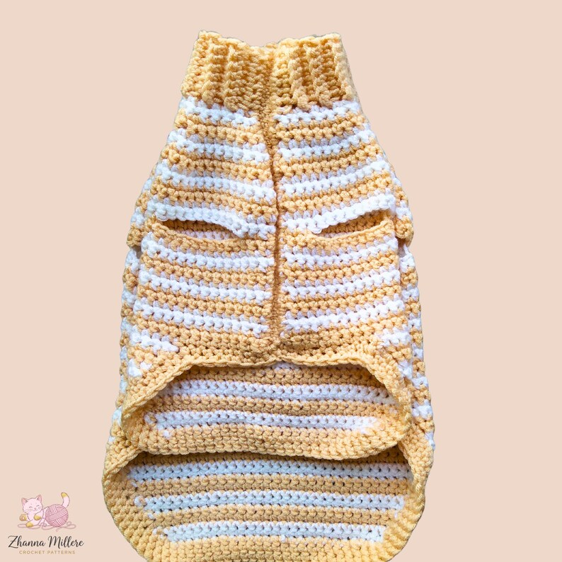 Sphynx cat sweater pattern, Crocheted sweater for cat pattern, Crochet dog sweater pattern, sphynx cat clothes, cat sweater crochet pattern. image 11
