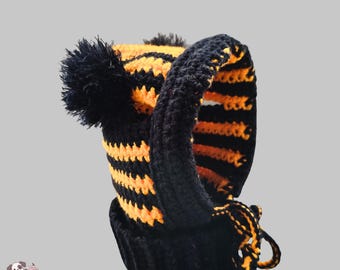 Patrón de gorro de ganchillo para perro con orificios para las orejas, 6 tallas (patrón en PDF)