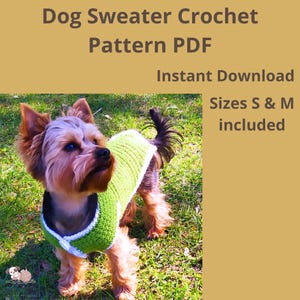Crochet Dog Sweater Pattern, Pet Coat (PDF Pattern)