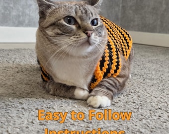 Crochet Pattern for Cat, Gift for Cat, Cat Coat Pattern, Sphynx