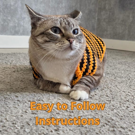 Crochet Pattern for Cat, Gift for Cat, Cat Coat Pattern, Sphynx