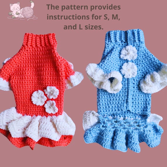 crochet cat dress pattern Celestial Crochet Cat Sweater Pattern: Sun & Moon Crochet Pet Costume (PDF  Pattern)