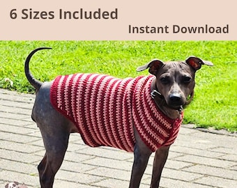 Crochet Dog Sweater Pattern - Beginner Friendly - 6 Sizes Available